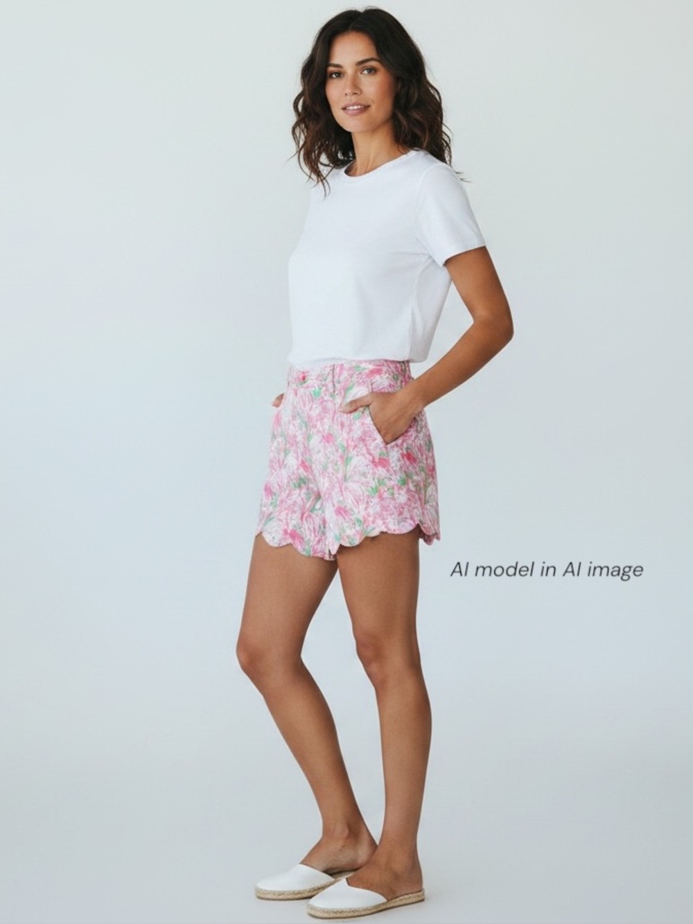 Lilly Pulitzer Shorts Womens 10 Pink Colony Flamingo Buttercup Chino Scallop Hem